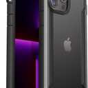 RAPTIC Shield for iPhone 13 Pro, Shockproof Protective Clear Case, Military 10ft Drop Tested, Durable Aluminum Frame, Anti-Yellowing Technology Case for iPhone 13 Pro, Black