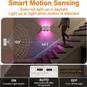 Motion Sensor Wall Light, Peel and Stick On Sconces Set of 2, Rechargeable Wireless No Drill Indoor Lamp, RGB Dimmable Magnetic Mount for Hallway Stair Bedroom Closet
