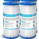 Membrane Solutions 20 Micron Pleated Water Filter Home 10"x4.5" Whole House Heavy Duty Sediment Replacement Cartridge Compatible with ECP10-1,ECP20-BB,R50-BBSA,FXHSC,CB1-SED10-BB (4 Pack)