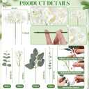 Zeyune 180 Pack White Green Artificial Flowers Bulk, Mixed Hydrangea Baby Breath Eucalyptus Leaves Greenery Stems for Wedding Centerpieces Bouquets Floral Arrangements Table Party Decor