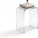 Acrylic 17.7" H Small Stool for Adults,Acrylic Shower Bench Stool Chair Seat for Bathroom Shower 10.2" D x 13.8" W x 17.7" H
