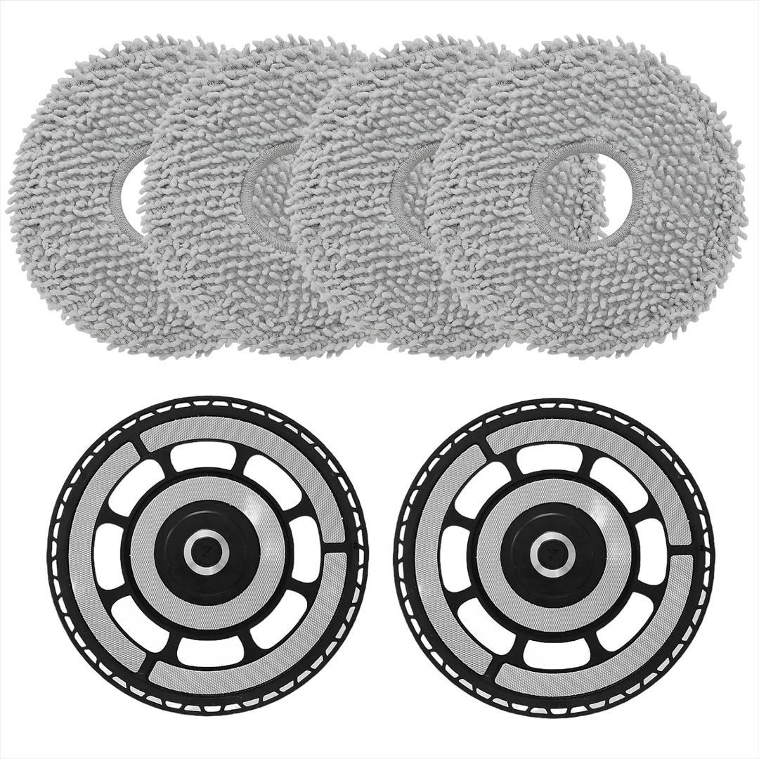 (6 Pcs) Mop pad Bracket kit Compatible with Roborock Saros 10R,Saros Z70 Robot,mop Holders,Mop Bracket,Mop Cleaning Tray Bracket2 mop pad Brackets,4 Mop Pads,Mop Pad Platemop Holders