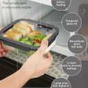 2-Pack Glass Food Storage Containers with Tempered Lids (630ml/2.7cup) - Airtight Snap Lock, Microwave & Oven Safe (-4~ 950F), Freezer to Baking Dish, BPA-Free, Gift Box (Gray)