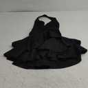 Milumia Women's Ruched V Neck Backless Halter Dress Sexy Tiered Layered Ruffle Dresses (Medium, Black)