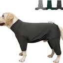 Dog Pyjamas PJS Sweater Clothes and Home Clothing Suitable for Medium to Large Breeds of Dogs, Dog Neutering Suits, Extra-Large Stretch Fabric, Four-Legged Clothes(Thin Dark Gray, 5XL)