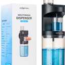 Automatic Mouthwash Dispenser for Bathroom,Bathroom Accessories 19.4 Fl Oz Dispensers with Magnetic Cups,Wall Mounted Dispenser,Suitable for All Age Groups,Black