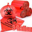 Geiserailie 200 Pack 14.5" x 19" Biohazard Waste Bags 3 Gallon Red Trash Liner with Hazard Symbol for Infectious Waste Disposal Safe Hospital Supplies