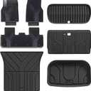 3W 9PCS Floor Mats for Tesla Model Y Juniper 2025 2026 Star Trails Carpets | Only Premium/Performance, Metal Pedal, Cargo Liner Backrest Mats Double Layer TPE All Weather Custom Fit Model Y Accessories