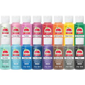 Apple Barrel, Vibrant Spectrum Collection Acrylic Craft Paint, PROMOABIII, 2 fl oz each, 16 assorted matte colors, 16 count