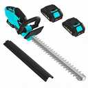 22 Inch Hedge Trimmer Cordless, ABS+Metal Electric Garden Trimmer, Lightweight Bush Trimmer with Safety Switch, Black+Blue