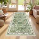 Yamaziot 2x4 Washable Hallway Runner Rug Non Slip Floral Carpet, Sage Green