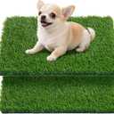 Artificial Pee Grass Pad for Dogs, Fake Grass Replacement Pads for Dog Potty Tray Training Pet Turf, Indoor and Outdoor Mat- 2 Packs (14" x 18")