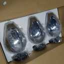 3 Packs Industrial Glass Pendant Lights for Kitchen Island, Modern Teardrop Chrome Mirror Effect Lighting Fixture Edison Hanging Light for Farmhouse Bar Area Over Sink Dining Room (Bulb Not Included)