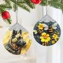 German Shepherd Dog Christmas Ornament - Stained Glass Tree Decoration, Xmas Gift for Dog Lovers