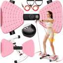 Waist Twister Machine Exercise Fitness Tool, Ab Twister Board with the Smart LED Digital Monitor, 300lbS Capacity & 20dB Ultra-Quiet, Anti-Slip Home Gym Workout Equipment for Women Belly Fat (Pink)
