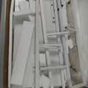 aboxoo Ladder Shelf White Wooden Bookshelf 5-Tier Wall-Mounted Open Wood Rack Industrial Modern Plant Flower Stand Utility Organizer Bookcase Metal Frame Furniture Office Kitchen Bedroom (1PC)