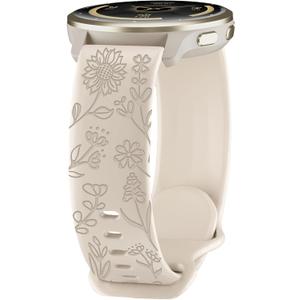 22mm Quick-Release Silicone Compatible with Garmin Venu 3 Watch Band/Vivoactive 4/Venu 2/Venu 4 45mm, Sunflower Print Waterproof Soft Replacement Strap for Forerunner 265/255 Women Men (Starlight)