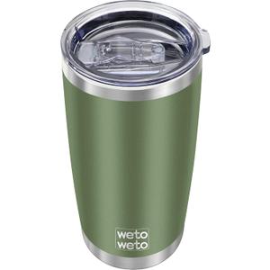 WETOWETO 20oz Insulated Stainless Steel Tumbler, Double Wall Vacuum Travel Coffee Mug, Leak-Proof Tumbler Cup for Home Office Travel (Army Green, 1 Pack)