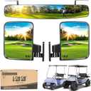10L0L Golf Cart Folding Side Mirror and Panoramic Rear View Mirror Kit for Yamaha, EZGO, Club Car