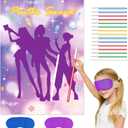 3 x Pop Music Birthday Decorations Pin The Letter 28Inch x20Inch Party Decorations, Large Poster 28pcs Letter Stickers for Hunters Movie Party Supplies