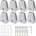 PATIKIL 1.7x1.3x2.4" Desk Divider Support Clamp, 8 Pcs Aluminum Desk Shield Clamp Desk Divider Partition Clamp Sneeze Guard Clamp Bracket for Office Home Desk Panel, Silver
