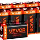 VEVOR 9V Alkaline Batteries, 12-Pack, 9 Volt Square Battery for Smoke Detector, 10-Year Shelf Life, Long Lasting, All-Purpose, for Fire Alarm, Household Office Business Devices, Electronics & Audio
