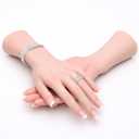 Realistic Silicone Female Hand Model Fake Hand Flexible Finger Bendable Acrylic Nail Mannequin Hand for Jewelry Display Nail Art Practice(Pair)