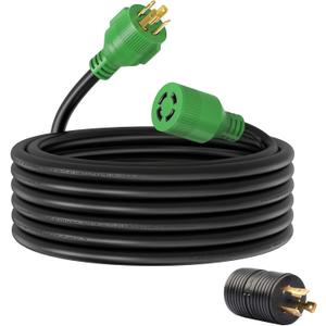 RVMATE 30 Amp Generator Cord 4 Prong 25 Feet, NEMA L14-30P/L14-30R, 125/250V Up to 7500W 10 Gauge SJTW Generator Extension Cord, ETL Listed (25FT)