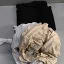 Riyiper 3 Pack Women's Ribbed Shirts, Mock Turtleneck Long Sleeve Tops Slim Fitted Undershirts Casual Basic Layering Tees (Medium, Black, White, Cream)