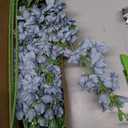8 pcs Dusty Blue Delphinium Artificial Flowers, 34.25''Artificial Snapdragon Flowers Tall Fake Flowers Silk Flowers Faux Delphinium Bulk for Tall Vase Home Wedding Garden Table Decor (Dusty Blue)