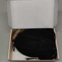 REECHO Warm Knitted Beanie Hat with 12" Beach Wavy Synthetic Hairpiece - Black Beanie, Black Brown Hair