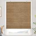 LazBlinds Cordless Bamboo Blinds, Bamboo Roll Up Shades for Windows, Privacy Hanging Window Blinds, Shades for Patio Indoor/Outdoor Porch, 24" W x 64" H, Highfield Teak