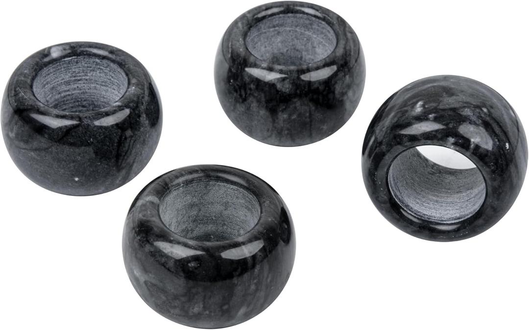 Marble Napkin Rings,Napkin Holder for Table Decorations,This Delicate Stone Napkin Ring is More Suitable for Small Parties,Family Dinners,4 Sets (Black)