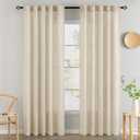 MIULEE Linen Curtains 84 Inch Length 2 Panels for Bedroom Living Room, Soft Thick Linen Textured Back Tab Window Drapes Semi Sheer Light Filtering Rod Pocket Modern Farmhouse Decor
