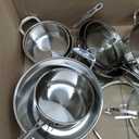 Cuisinart Chefs Classic 11-Piece Stainless Steel Pots and Pans Set, Cookware Set Compatible with Induction, Electric, Gas Cooktops, Aluminum Core for Even Heat, Cool Grip Handles, Dishwasher Safe