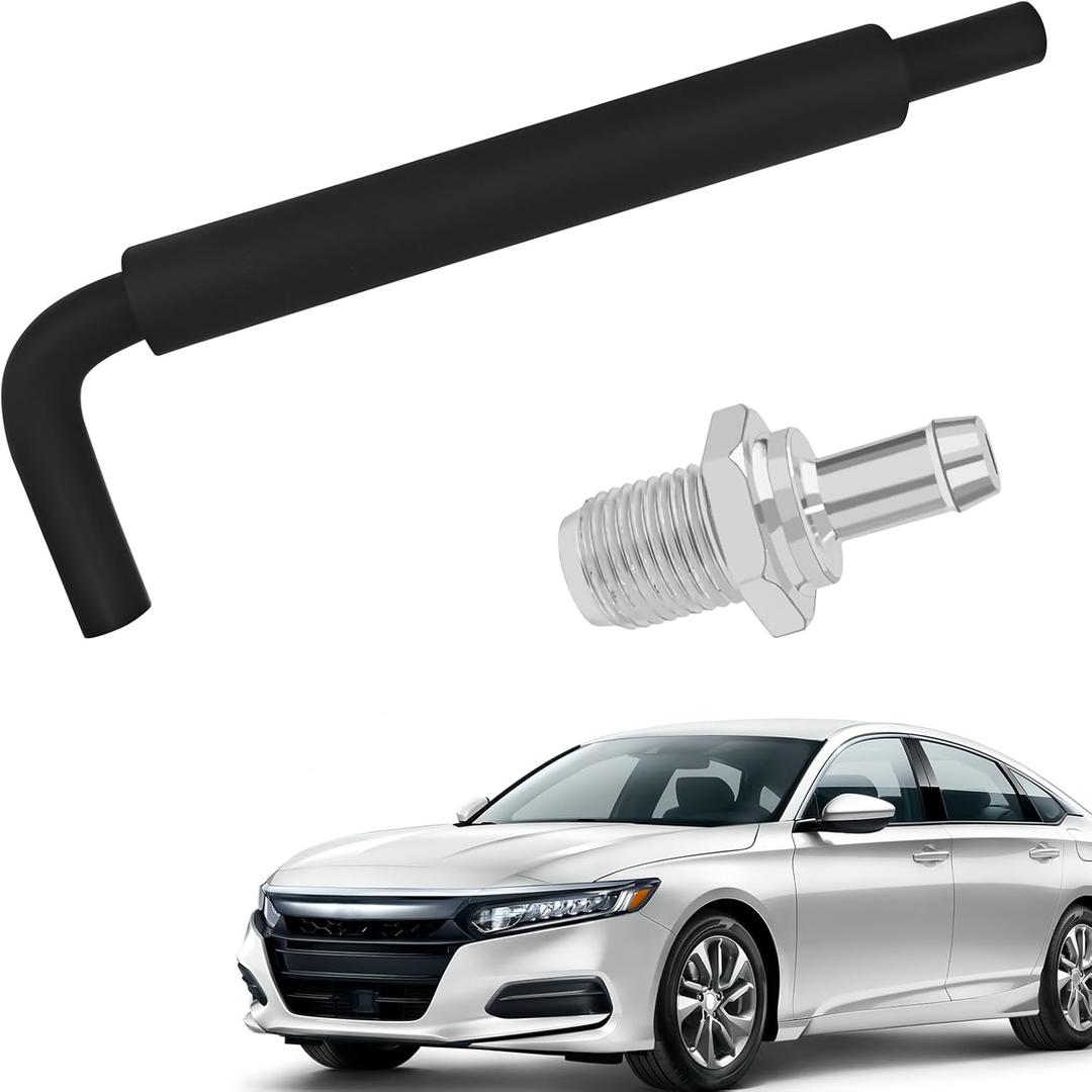 Engine PCV Valve and Hose Kit for Toyota Corolla Camry Highlander Solara Matrix RAV4 TC XB Lexus HS250h Ventilation Pcv Valve Vacuum Hose Replacement 12204-28020 12262-28021 PCV Hose2.4L 4CYL (Black)