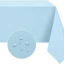 Softalker Rectangle Tablecloth, Waterproof & Stain Resistant Table Cloths Wrinkle Free Fabric Washable 210GSM Polyester Table Cover for Spring/Party/Outdoor - 60 x 120 inch,Baby Blue