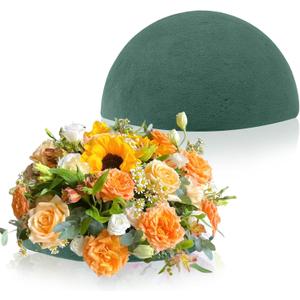 2 Pcs Floral Foam Half Balls, 7.5"W x 3.7"H Half Round Green Dry & Wet Flower Foam for Fresh or Artificial Flower Arrangements, Florist Foam for Craft Supplies,Wedding, Birthdays, Home Decor