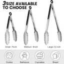 Chengu 12 Pack Stainless Steel Kitchen Tongs 7/9/12 Inches Food Serving Tongs Non Stick Cooking Clips for Kitchen Cooking Barbecue Buffet Wedding Family Gathering Grill Salad