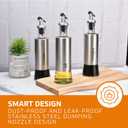 Bruntmor Kitchen Oil Dispenser - Olive Oils Dispenser Spout - Stainless Steel Cooking Oils Container Spout - Glass Oil Decanter, Pourer, Cruet - Kitchen Liquid Dispenser Bottle for Vinegar, Sesame