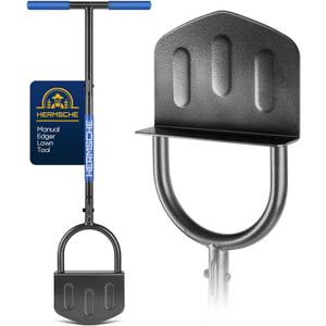 Hand Edger Lawn Tool, Sharp Half Moon Manual Grass Edger Tool with Soft T-Grip Handle for Garden, Yard, Sidewalk, Landscape, 38