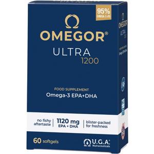 OMEGOR Omega 3 Fish Oil 1200mg Ultra - 610mg EPA and 510 DHA Omega3 IFOS Certified - High Bioavailability and No Aftertaste (60 Caps) BBD 11/2027