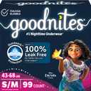 Goodnites Girls' Bedwetting Underwear, Size S/M (43-68 lbs), 99 Ct (3 Packs of 33), Packaging May Vary