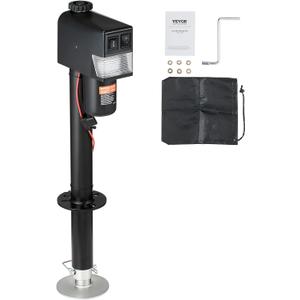 VEVOR Electric Tongue Jack, 3500lbs Capacity, 9.84"-33.85" Electric Trailer Jack with Waterproof Cover for RV, Horse, Utility Trailers