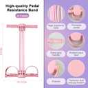 Pedal Resistance Band with Handle,Upgrade 6-Tube Detachable Yoga Bands,Multi-Functional Resistance Band Fitness Equipment, for Full Body Stretching, Shaping and Fat Reduction Training (pink)