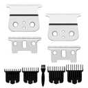 2 Pcs Replacement Blades Compatible with Andis #04710 and Andis #04521 hair Trimmer Compatible with Andis T Outliner & GTX Trimmer(sliver steel T blade + sliver steel blade)
