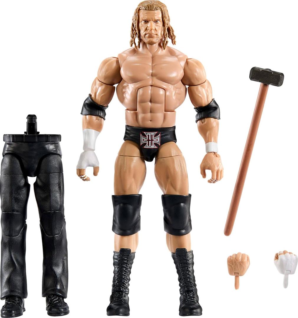 Mattel WWE Elite Collection Action Figure & Accessories, Premium Live Event Triple H Set, SummerSlam with William Regal Build-A-Figure Parts