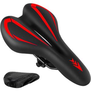 Comfortable Bike Seat for Men & Women,Ozikutech Universal Fit Bicycle Saddle for Mountain BMX City and Road Bikes - Waterproof & Shock-Absorbing (red)