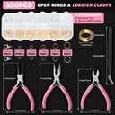 930 Pcs Jump Rings Lobster Clasps with Jewelry Pliers for Jewelry Making and Repair, Needle Nose, Round Nose Pliers and Wire Cutter, Tweezer, Thimble Ring for Wire Wrapping, Bracelets Crafts