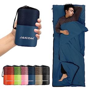 JAICOM Sleeping Bag Liner, Travel Sheets & Adult Sleep Sack, Ultralight and Portable Summer Sleeping Bag - Ideal for Backpacking, Hotels and Hostels, Business Trips, Camping